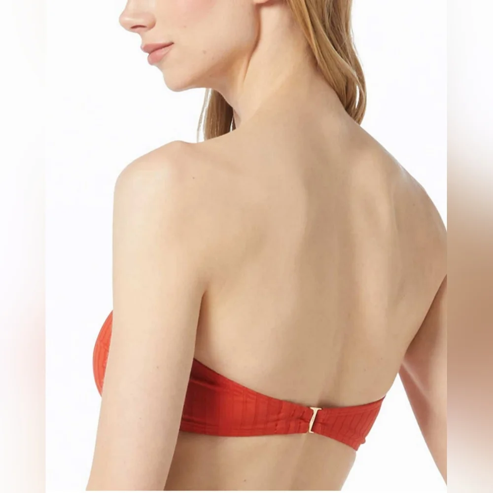 MICHAEL KORS Women's Ribbed Bandeau Bikini Top SIZE SMALL NWT